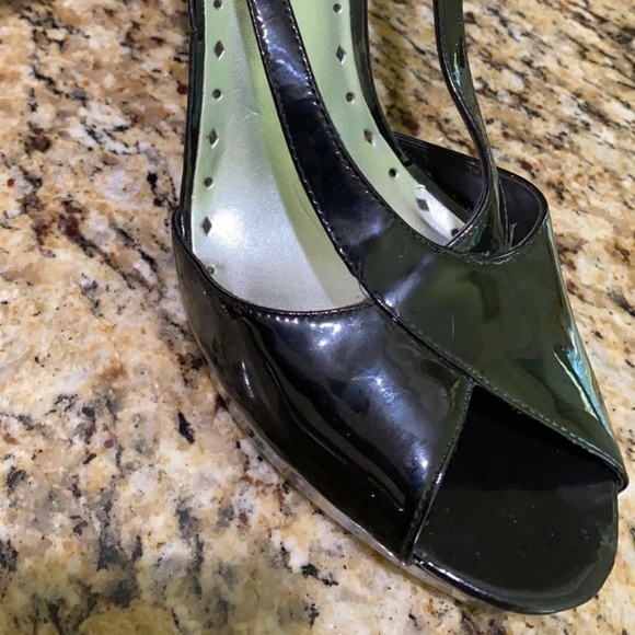 BCBG strappy black patent ankle strap heels - Picture 8 of 8